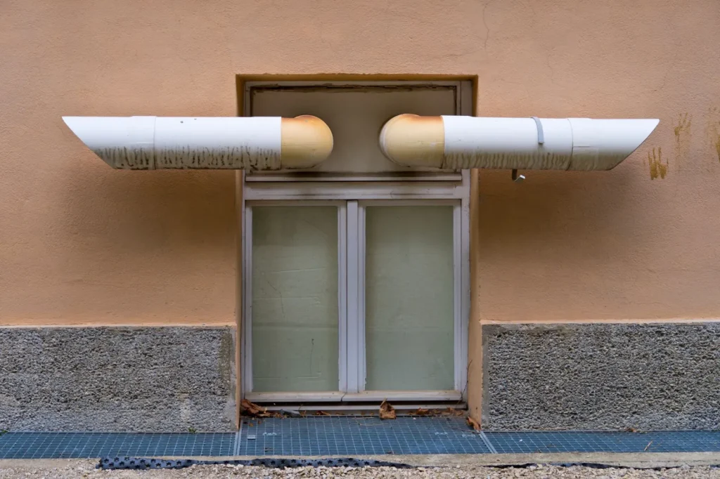 A fresh-air supply vent delivering tempered outdoor air into a living space