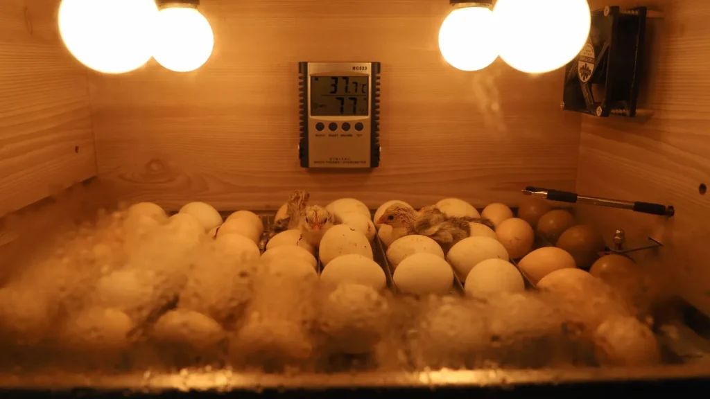 A digital hygrometer on a bedside table reading 28 percent relative humidity