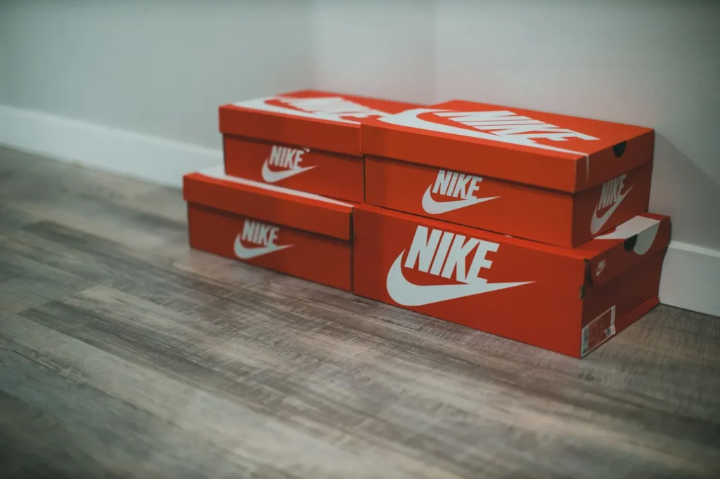 A moisture absorber pack placed inside a shoe box to keep leather footwear dry and mold free